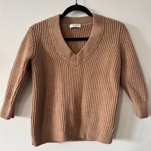 Babaton Aritzia merino wool Camel V-Neck Sweater 2 XS